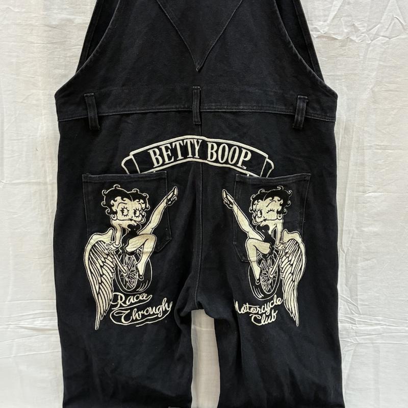 古着 USED サロペット・オーバーオール サロペット、オーバーオール THE BRAVEMAN ブレイブマン BETTY BOOP ベティ ブープ ブラック デニム オーバーオール - メンズ USED 古着 中古 50169790