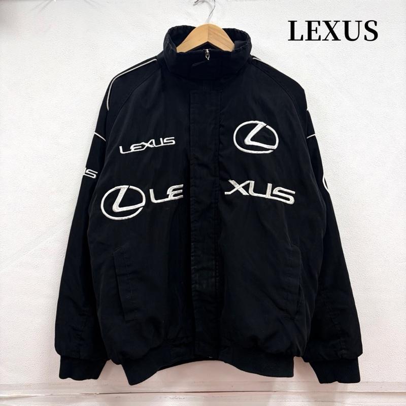 古着 USED ジャケット、上着 ジャンパー、ブルゾン LEXUS レクサス ロゴ 刺繍 エンブレム レーシングジャケット ブルゾン L ロゴ、文字 X 刺繍 黒 / ブラック / black X 白 / ホワイト / white メンズ USED 古着 中古 50169791