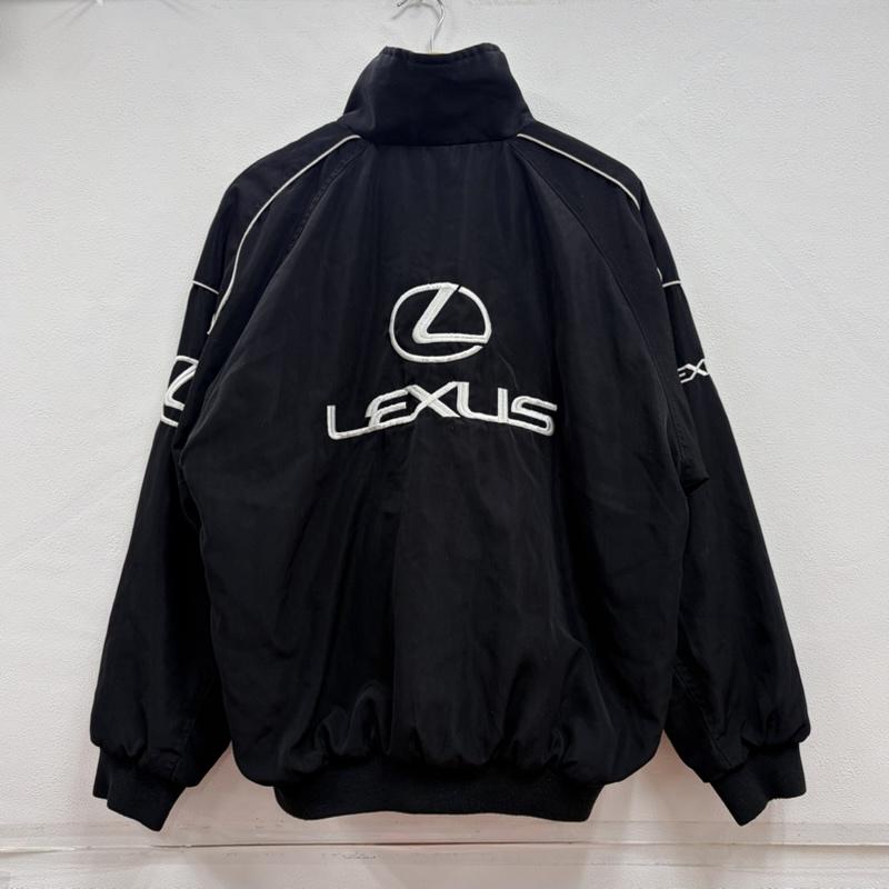 古着 USED ジャケット、上着 ジャンパー、ブルゾン LEXUS レクサス ロゴ 刺繍 エンブレム レーシングジャケット ブルゾン L ロゴ、文字 X 刺繍 黒 / ブラック / black X 白 / ホワイト / white メンズ USED 古着 中古 50169791