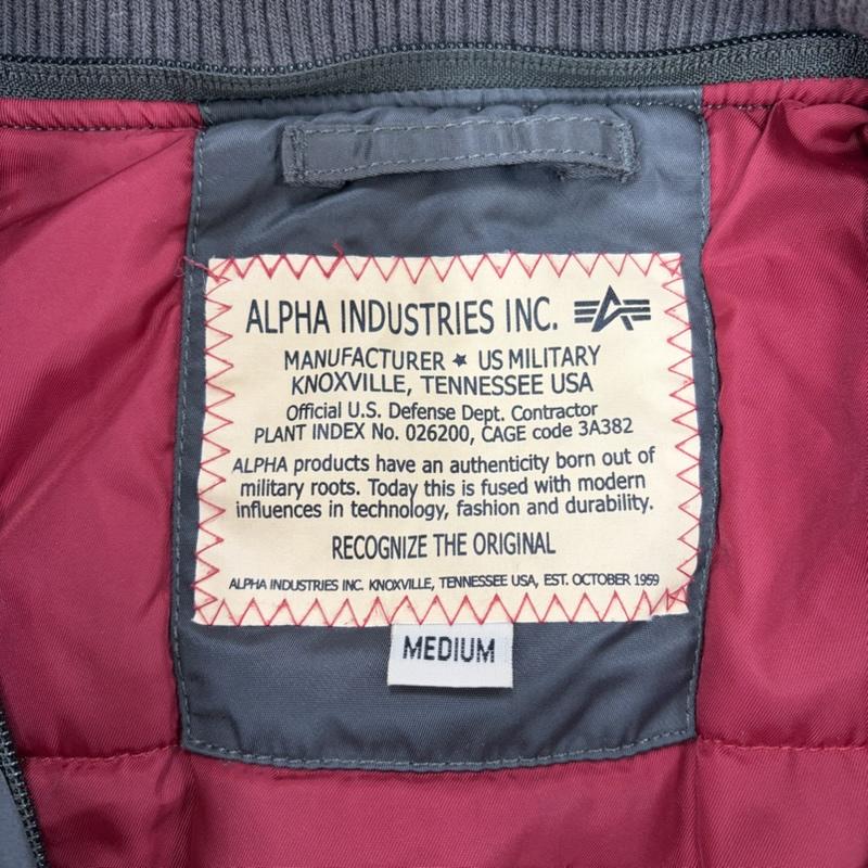 アルファ インダストリー Alpha Industries ジャケット、上着 フライトジャケット MA-1 フライトジャケット ナイロン ロゴ 刺繍 ワッペン パッチ ミリタリー M ロゴ、文字 X 刺繍 カーキ / カーキ / khaki メンズ USED 古着 中古 50169792