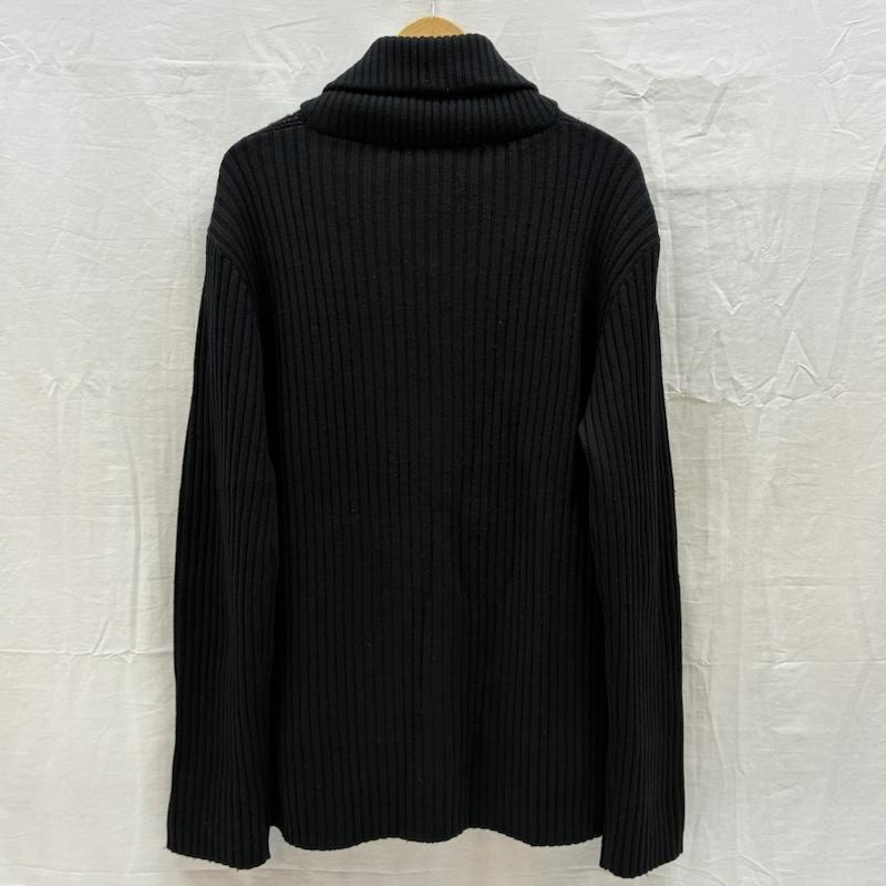 アニエス・ベー agnes b. カーディガン 長袖 HOMME ショールカラー リブ ニット ピッグスキン レザー 切替 カーディガン オールド アーカイブ 3 メンズ USED 古着 中古 50169797