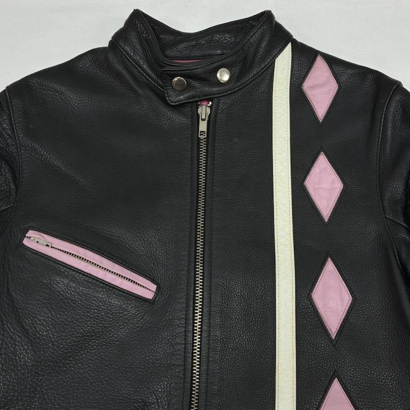 古着 USED ジャケット、上着 レザージャケット LOVE KILLS ラブキルズ ダイヤ カットワーク シングル ライダース レザー ジャケット パンク ロカビリー THE MODS 森山達也 S メンズ USED 古着 中古 50169798