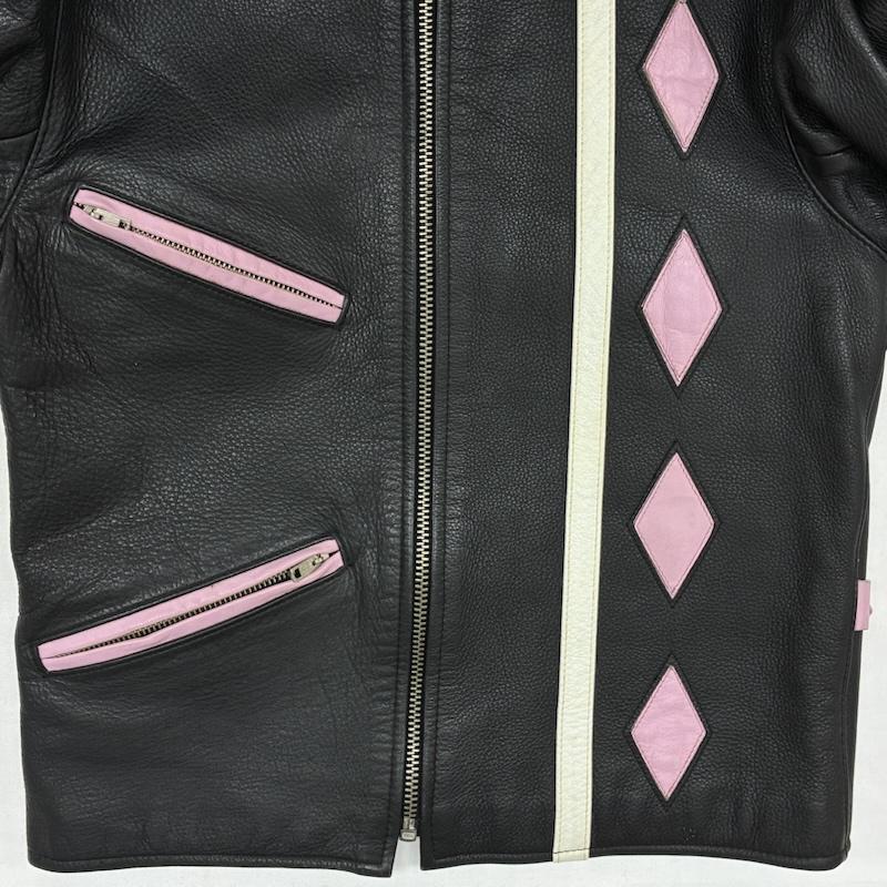 古着 USED ジャケット、上着 レザージャケット LOVE KILLS ラブキルズ ダイヤ カットワーク シングル ライダース レザー ジャケット パンク ロカビリー THE MODS 森山達也 S メンズ USED 古着 中古 50169798