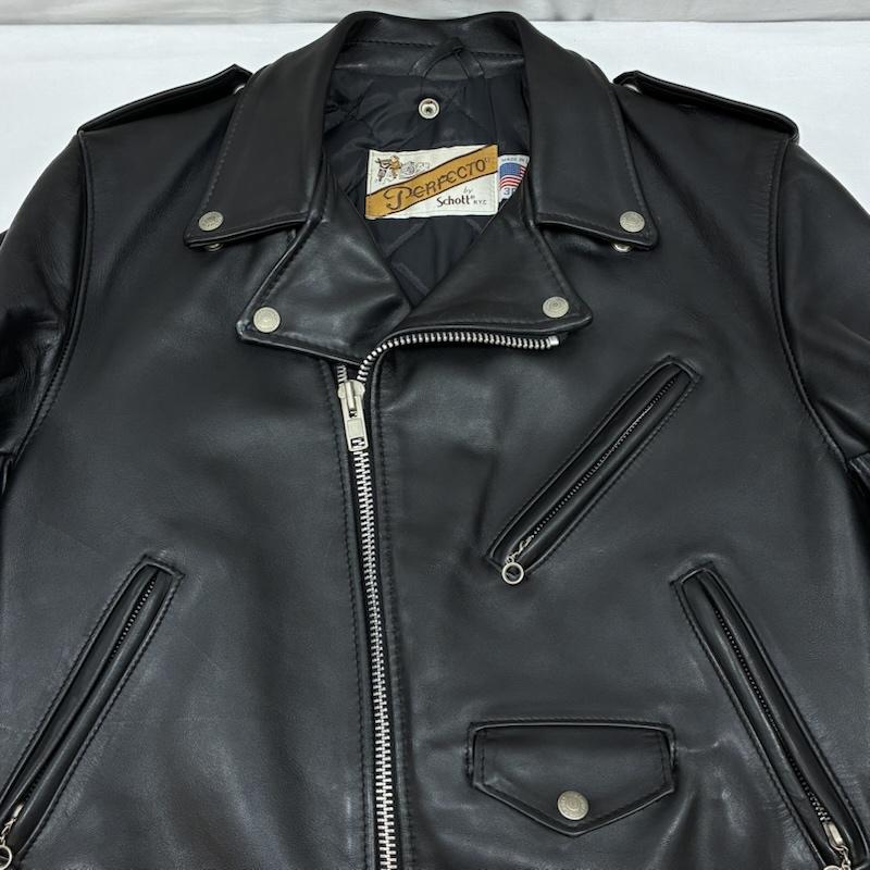 ショット schott ジャケット、上着 レザージャケット 80s 90s USA製 618 バイカータグ 後期 ステアハイド ダブル ライダース レザー ジャケット ヴィンテージ 38 メンズ USED 古着 中古 50169800