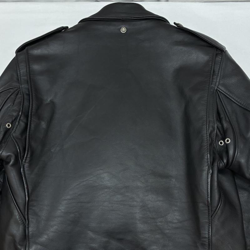 ショット schott ジャケット、上着 レザージャケット 80s 90s USA製 618 バイカータグ 後期 ステアハイド ダブル ライダース レザー ジャケット ヴィンテージ 38 メンズ USED 古着 中古 50169800
