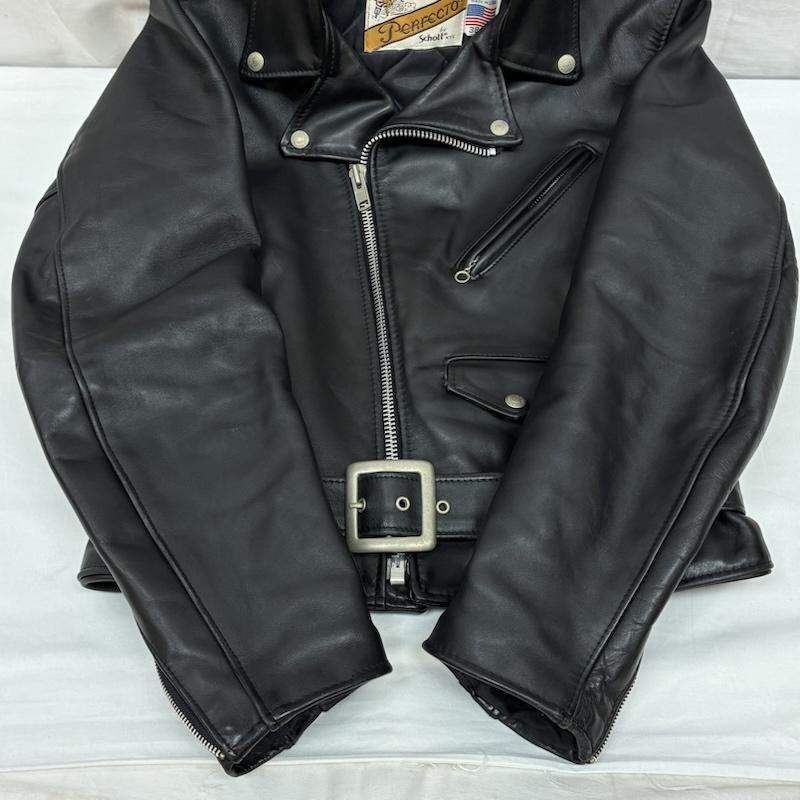 ショット schott ジャケット、上着 レザージャケット 80s 90s USA製 618 バイカータグ 後期 ステアハイド ダブル ライダース レザー ジャケット ヴィンテージ 38 メンズ USED 古着 中古 50169800