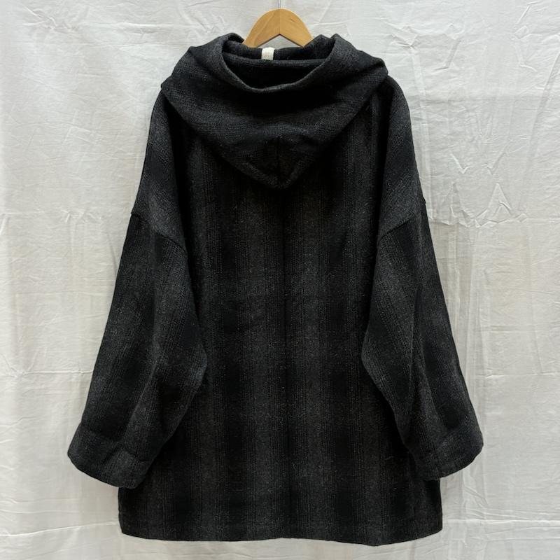 ジャマ リコ JAMA RICO コート コート一般 アルパカ 混 ウール シャドー チェック フーデッド コート 2 メンズ USED 古着 中古 50169801
