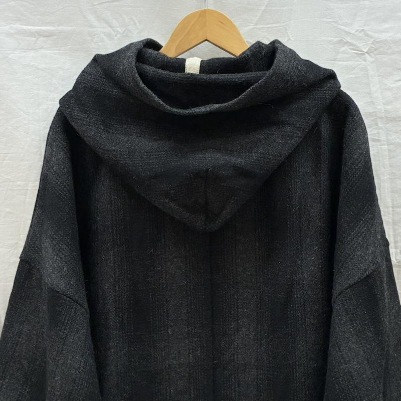 ジャマ リコ JAMA RICO コート コート一般 アルパカ 混 ウール シャドー チェック フーデッド コート 2 メンズ USED 古着 中古 50169801