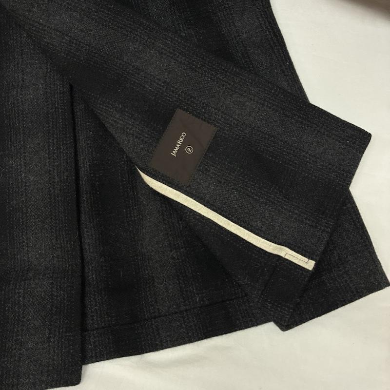 ジャマ リコ JAMA RICO コート コート一般 アルパカ 混 ウール シャドー チェック フーデッド コート 2 メンズ USED 古着 中古 50169801
