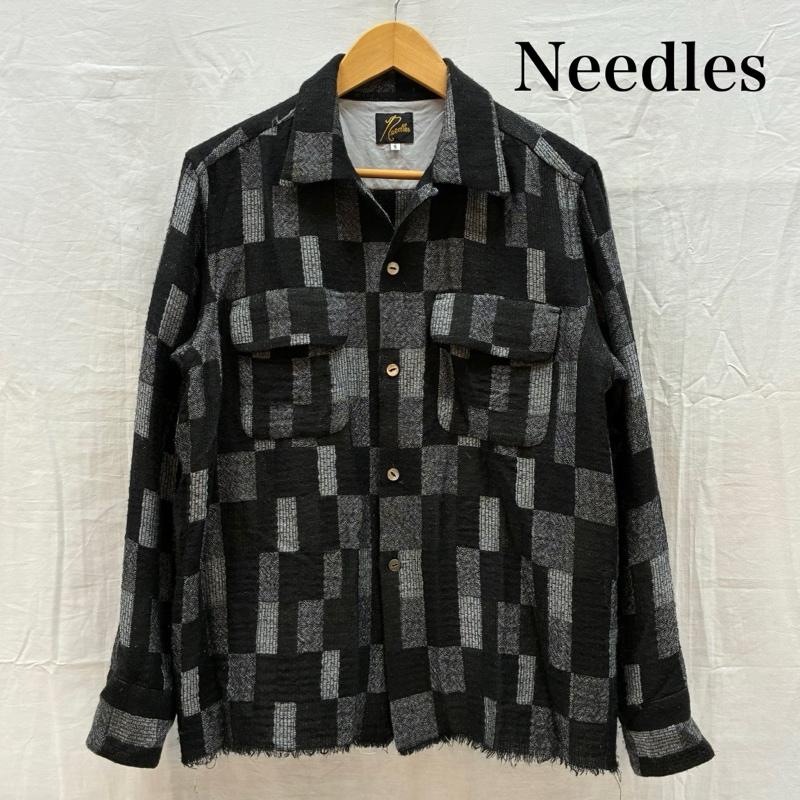 ニードルス Needles シャツ、ブラウス 長袖 C.O.B. Classic Shirt Patchwork Jq ワンナップカラー ジャカード パッチワーク カットオフ シャツ HM085 S メンズ USED 古着 中古 50169802