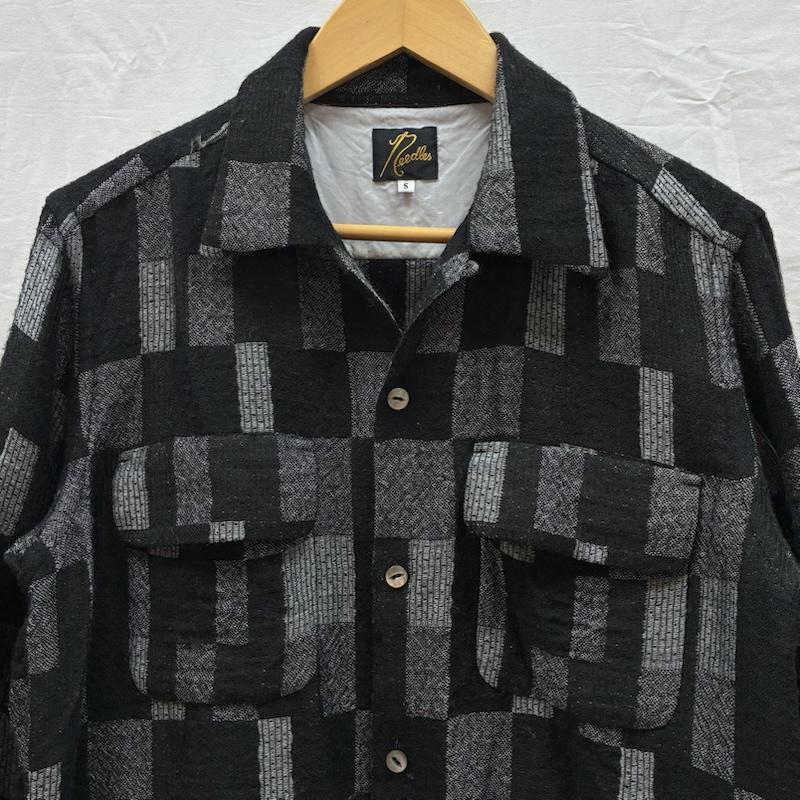 ニードルス Needles シャツ、ブラウス 長袖 C.O.B. Classic Shirt Patchwork Jq ワンナップカラー ジャカード パッチワーク カットオフ シャツ HM085 S メンズ USED 古着 中古 50169802