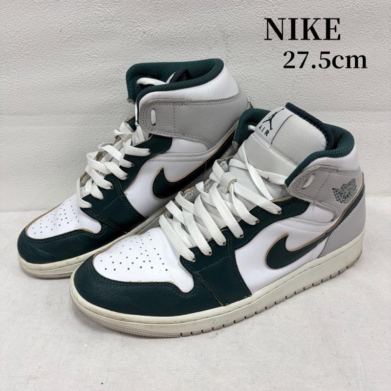 ナイキ NIKE スニーカー スニーカー AIR JORDAN 1 MID SE エアジョーダン FQ7720-103 ハイカット スニーカー 27.5cm ロゴ、文字 白 / ホワイト / white X 緑 / グリーン / green メンズ USED 古着 中古 50169810