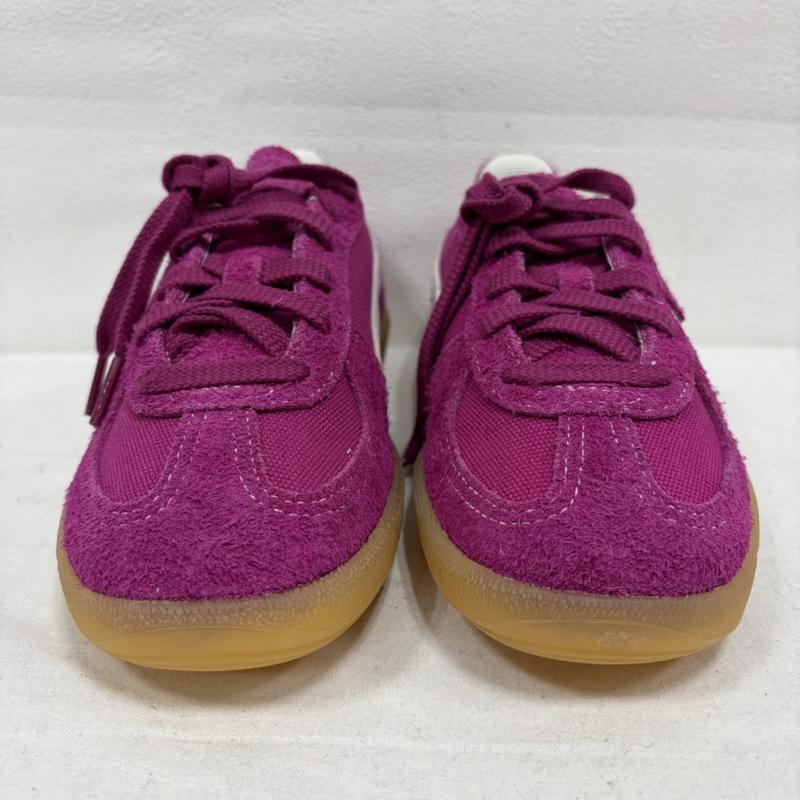 プーマ PUMA スニーカー スニーカー PALERMO VINTAGE パレルモ ヴィンテージ ガムソール スウェード ローカット スニーカー 24.0cm ロゴ、文字 桃 / ピンク / pink X 白 / ホワイト / white X ベージュ / ベージュ / beige レディース USED 古着 中古 50169812