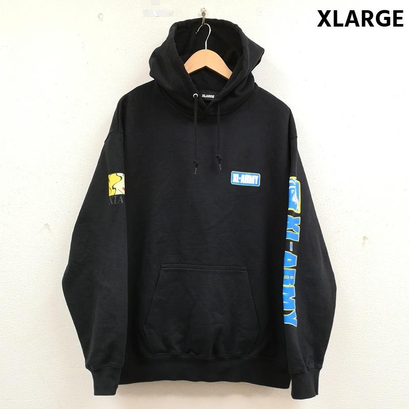 エクストララージ XLARGE パーカー 長袖 XL-ARMY HOODED SWEAT プルオーバー パーカー 101239012008 L 黒 / ブラック / black メンズ USED 古着 中古 50169818