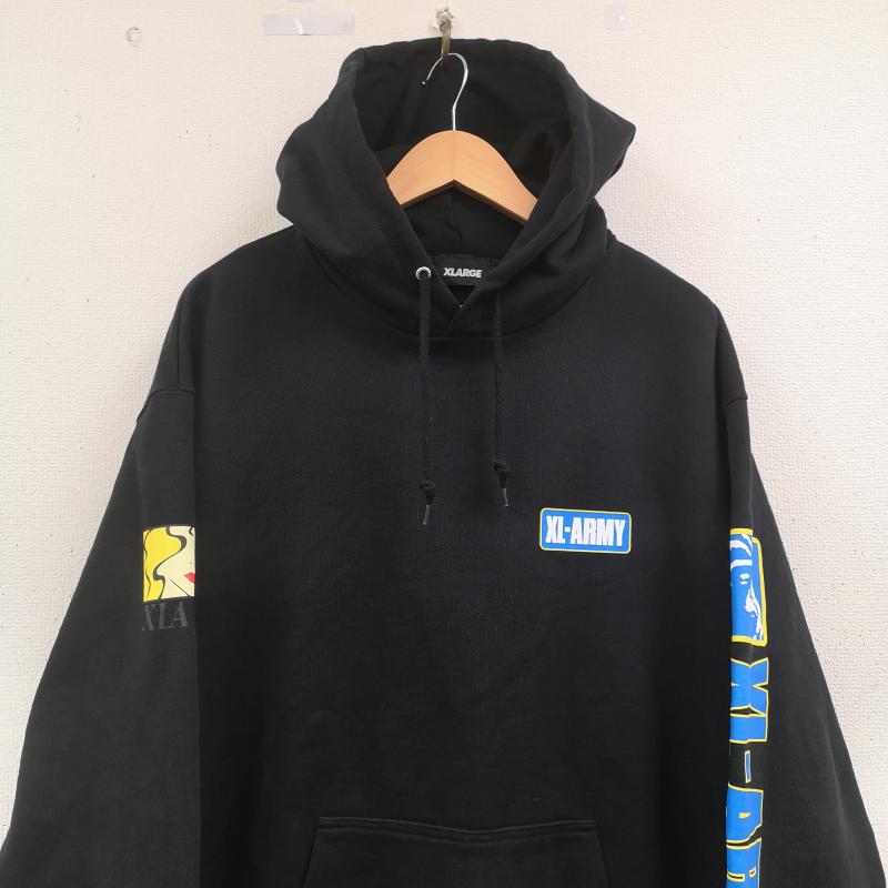 エクストララージ XLARGE パーカー 長袖 XL-ARMY HOODED SWEAT プルオーバー パーカー 101239012008 L 黒 / ブラック / black メンズ USED 古着 中古 50169818