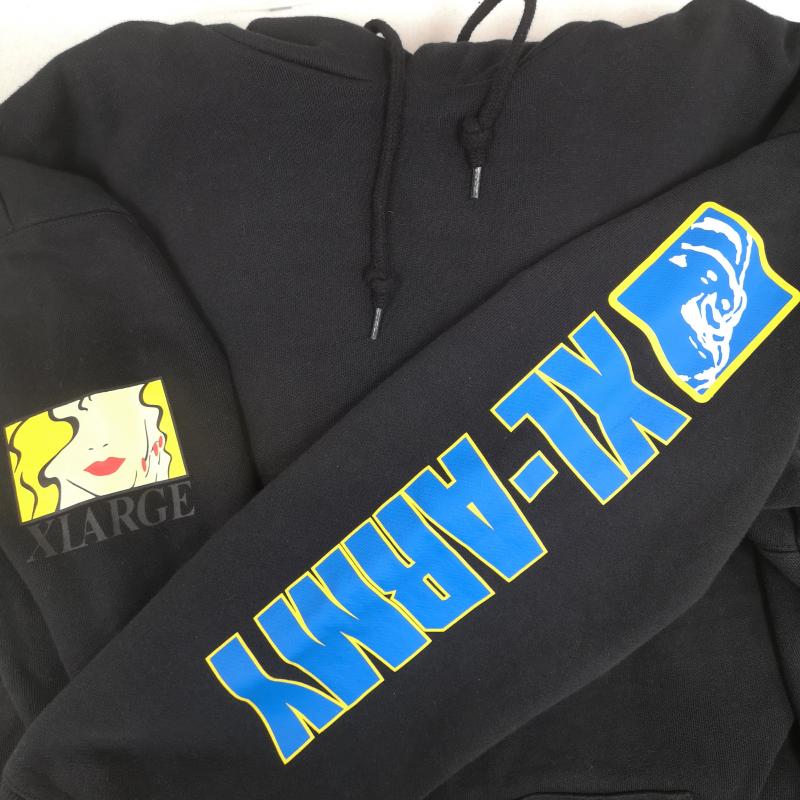 エクストララージ XLARGE パーカー 長袖 XL-ARMY HOODED SWEAT プルオーバー パーカー 101239012008 L 黒 / ブラック / black メンズ USED 古着 中古 50169818