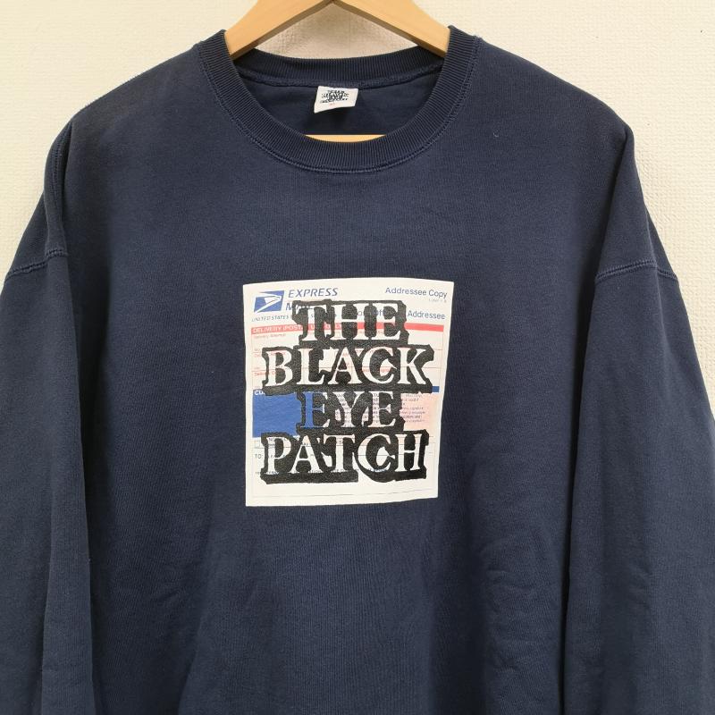 ブラックアイパッチ BlackEyePatch トレーナー 長袖 Label 郵便物 US MAIL センター ロゴ クルーネック スウェット トレーナー XL 紺 / ネイビー / navy メンズ USED 古着 中古 50169822