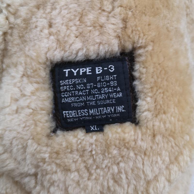 古着 USED ジャケット、上着 フライトジャケット FEDELESS MILITARY INC. TYPE B-3 シープスキン 羊革 フライト ジャケット XL 茶 / ブラウン / brown X ベージュ / ベージュ / beige メンズ USED 古着 中古 50169823