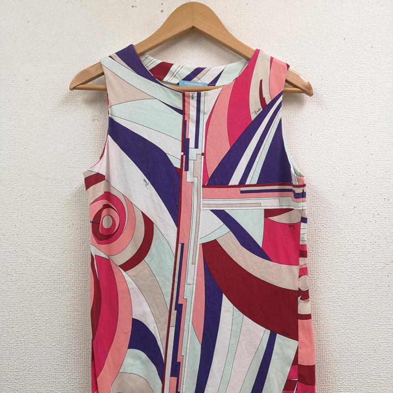 エミリオプッチ EMILIO PUCCI ワンピース ひざ丈スカート イタリア製 幾何学模様 プッチ柄 ノースリーブ ワンピース 96WG20 38 マルチカラー / マルチカラー / multicolor レディース USED 古着 中古 50169824