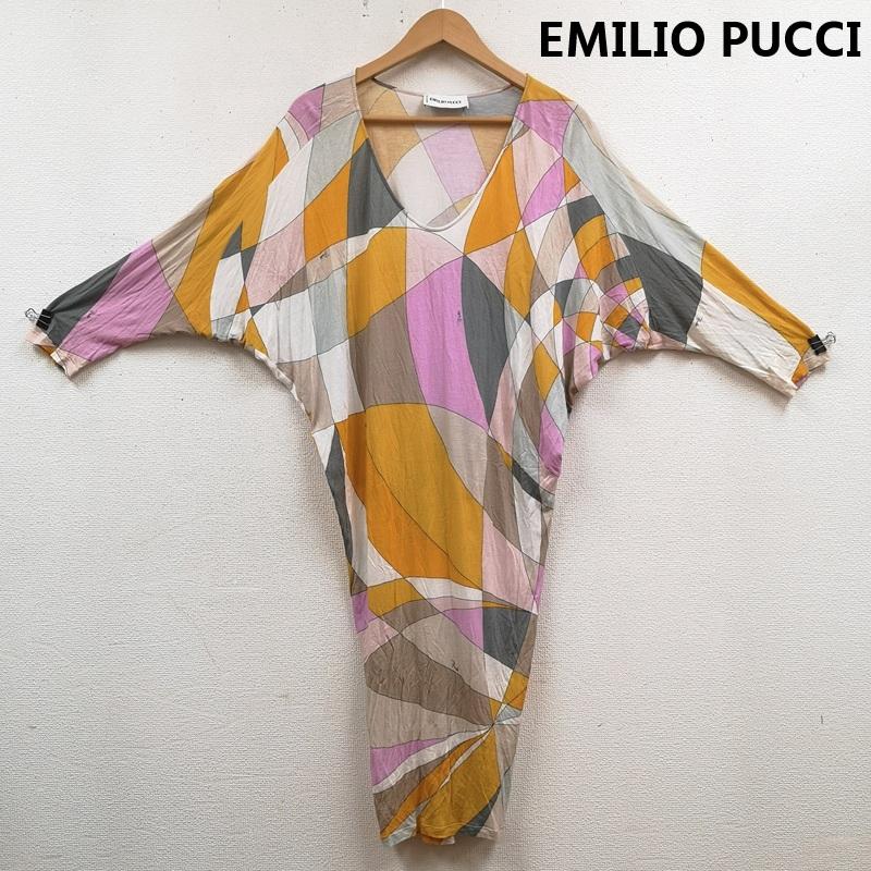 エミリオプッチ EMILIO PUCCI ワンピース ロングスカート イタリア製 幾何学模様 プッチ柄 ドルマンスリーブ ワンピース 26RH33 38 マルチカラー / マルチカラー / multicolor レディース USED 古着 中古 50169825