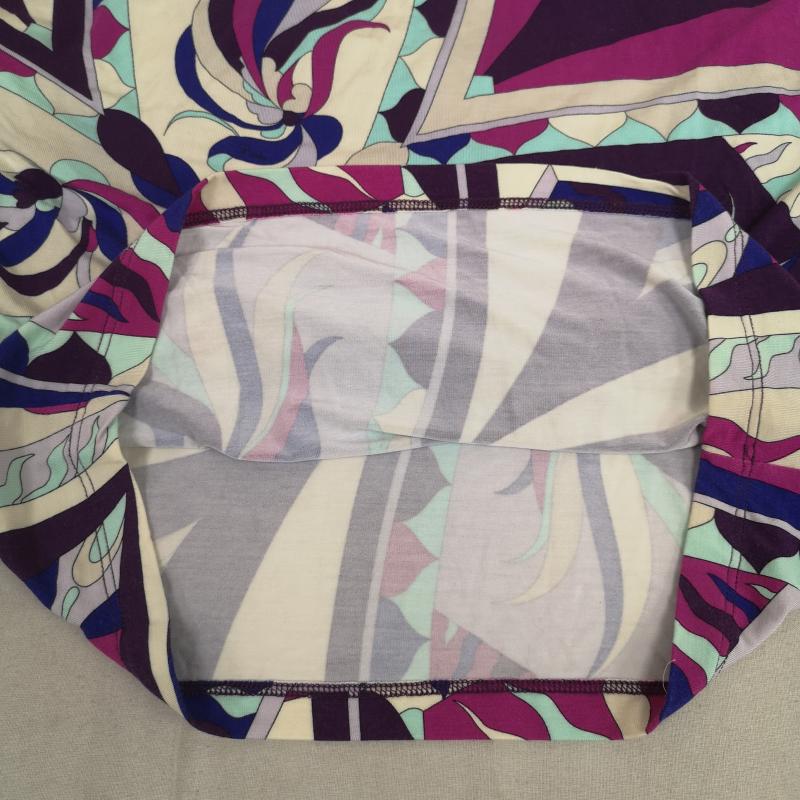 エミリオプッチ EMILIO PUCCI チュニック 半袖 イタリア製 幾何学模様 プッチ柄 ドルマンスリーブ チュニック ワンピース 06WG14 38 マルチカラー / マルチカラー / multicolor レディース USED 古着 中古 50169826