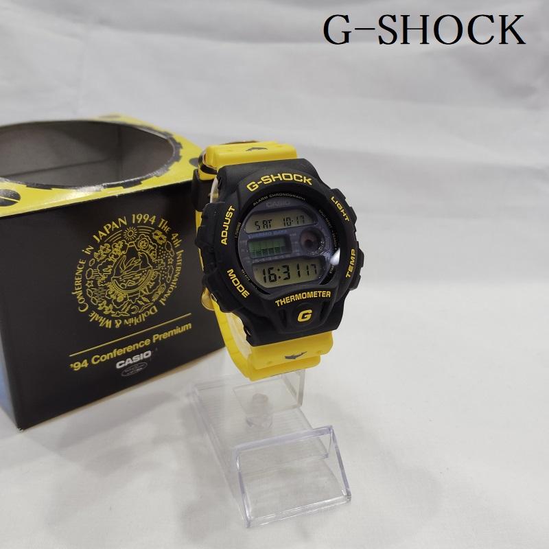 ジーショック G-SHOCK 腕時計 デジタル 稼働品 1994年 90s 第4回 イルカクジラ DW-6100DW-9 初代 イルクジ 腕時計 - 黒 / ブラック / black X 黄 / イエロー / yellow メンズ USED 古着 中古 50169828