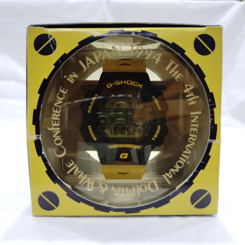 ジーショック G-SHOCK 腕時計 デジタル 稼働品 1994年 90s 第4回 イルカクジラ DW-6100DW-9 初代 イルクジ 腕時計 - 黒 / ブラック / black X 黄 / イエロー / yellow メンズ USED 古着 中古 50169828