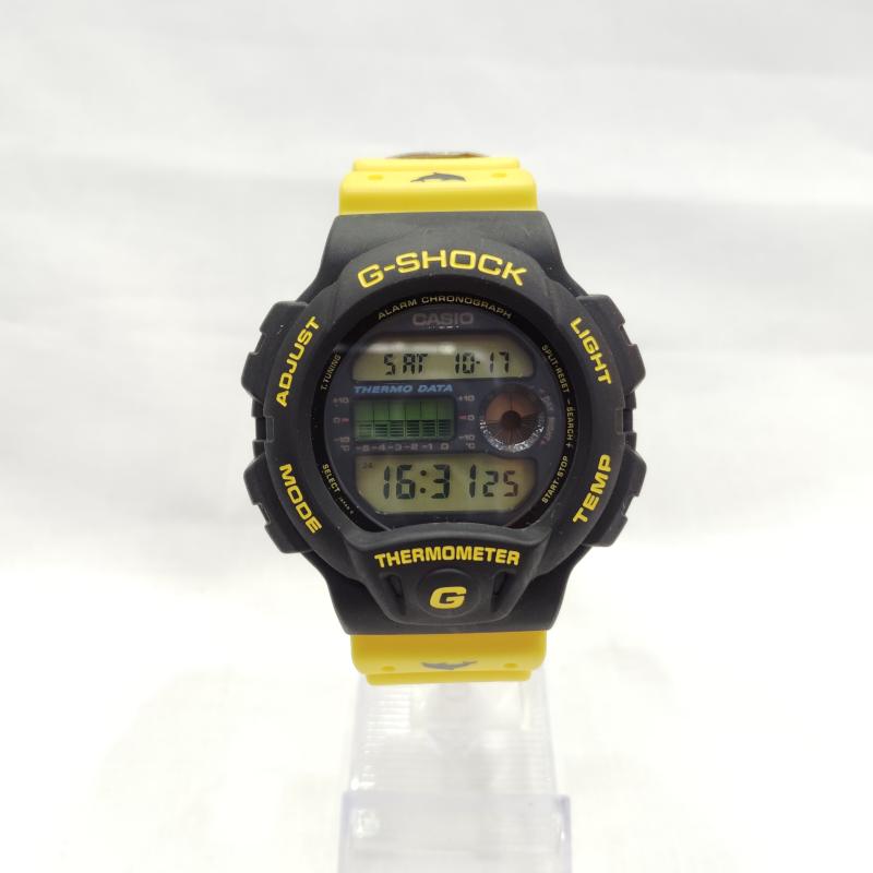 ジーショック G-SHOCK 腕時計 デジタル 稼働品 1994年 90s 第4回 イルカクジラ DW-6100DW-9 初代 イルクジ 腕時計 - 黒 / ブラック / black X 黄 / イエロー / yellow メンズ USED 古着 中古 50169828