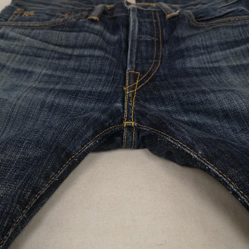 ダブルアールエル RRL パンツ デニム、ジーンズ USA製 BOY FIT 日本製 赤耳 セルビッジ ストレート デニム パンツ ジーンズ - インディゴ / インディゴ / Indigo レディース USED 古着 中古 50169846