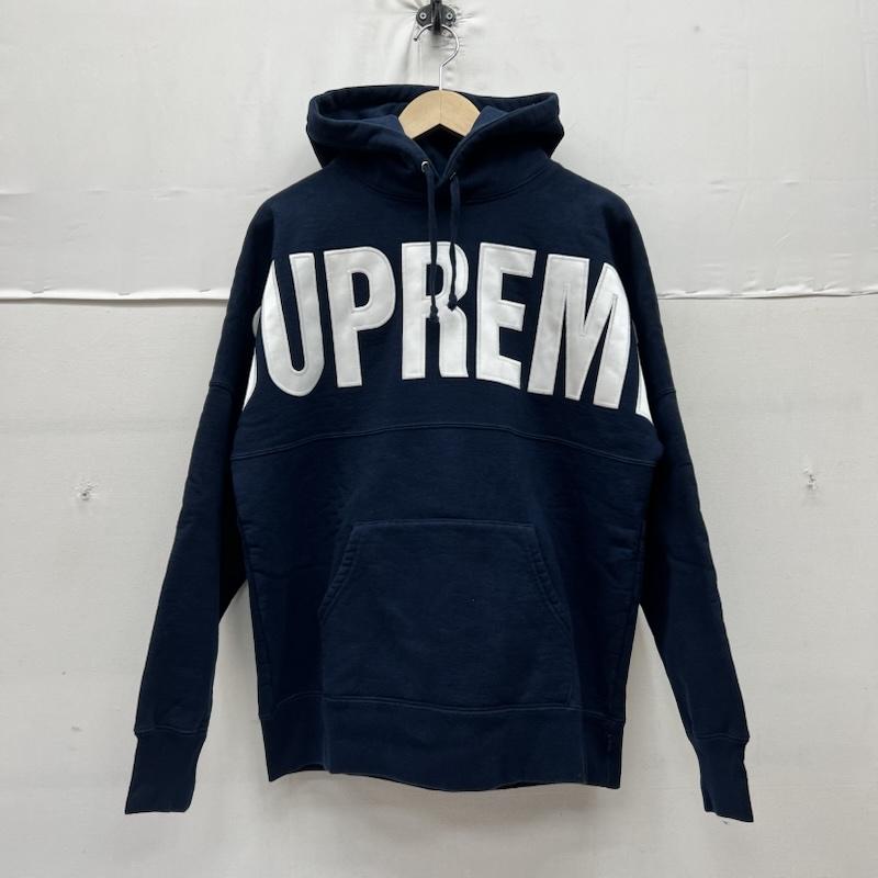 シュプリーム Supreme パーカー 長袖 14AW Banner Pullove ロゴ スウェット フーディ M 紺 / ネイビー / navy メンズ USED 古着 中古 50169874