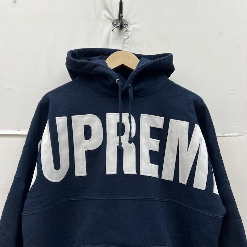 シュプリーム Supreme パーカー 長袖 14AW Banner Pullove ロゴ スウェット フーディ M 紺 / ネイビー / navy メンズ USED 古着 中古 50169874
