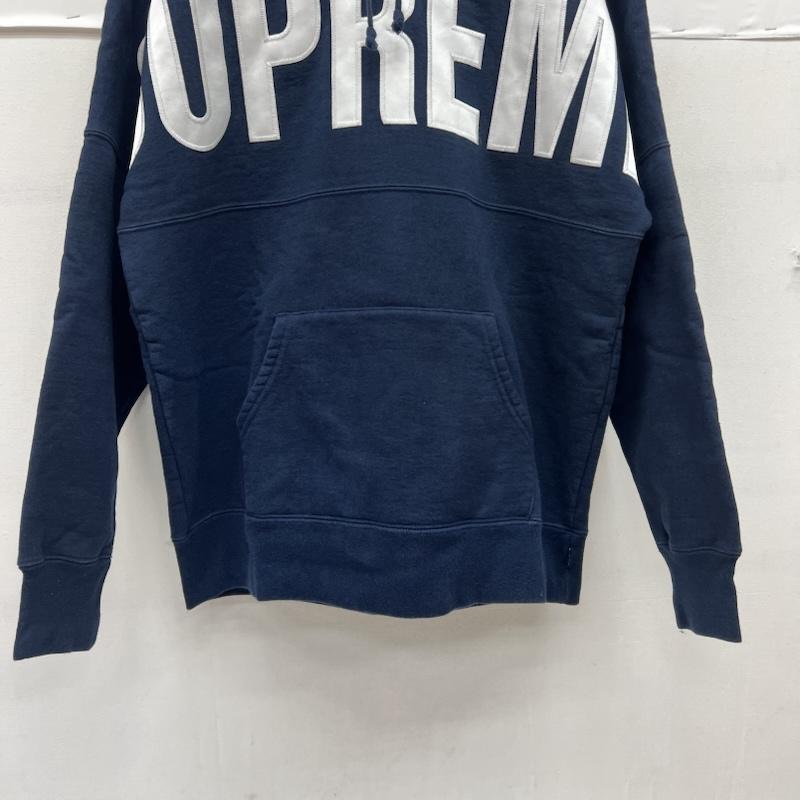 シュプリーム Supreme パーカー 長袖 14AW Banner Pullove ロゴ スウェット フーディ M 紺 / ネイビー / navy メンズ USED 古着 中古 50169874