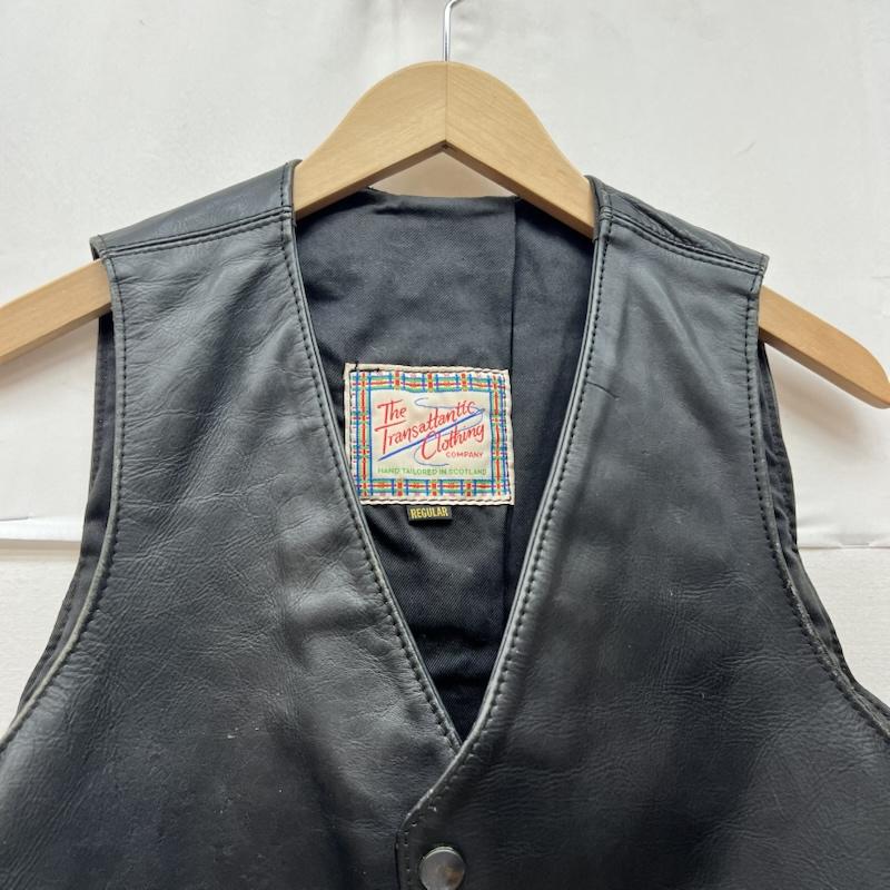 エアロレザー Aero Leather ベスト ベスト The Transatlantic Clothing Company レザーベスト - 黒 / ブラック / black メンズ USED 古着 中古 50169876