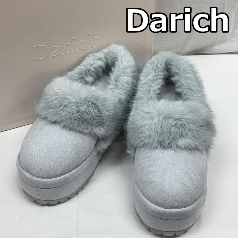 古着 USED スリッポン スリッポン Darich ダーリッチ プラットフォーム ファー スリッポン 厚底 112635005 L 水色 / ライトブルー / レディース USED 古着 中古 50169887