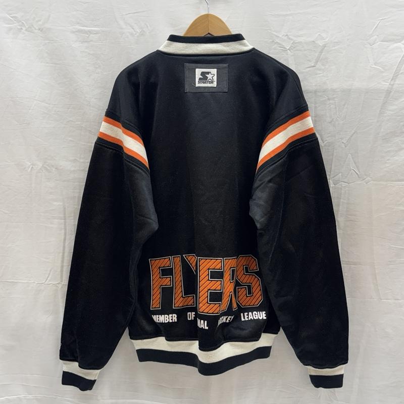 スターター STARTER トレーナー 長袖 90年代 ビンテージ FLYERS ロゴ ホッケー シャツ ヘンリーネック 90s VINTAGE L 黒 / ブラック / black メンズ USED 古着 中古 50169889