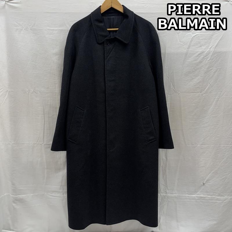 ピエールバルマン PIERRE BALMAIN コート コート一般 カシミヤ100％ ステンカラー ロング コート ビッグサイズ LL 黒 / ブラック / black メンズ USED 古着 中古 50169900