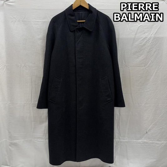 ピエールバルマン PIERRE BALMAIN コート コート一般 カシミヤ100％ ステンカラー ロング コート ビッグサイズ LL 黒 / ブラック / black メンズ USED 古着 中古 50169900