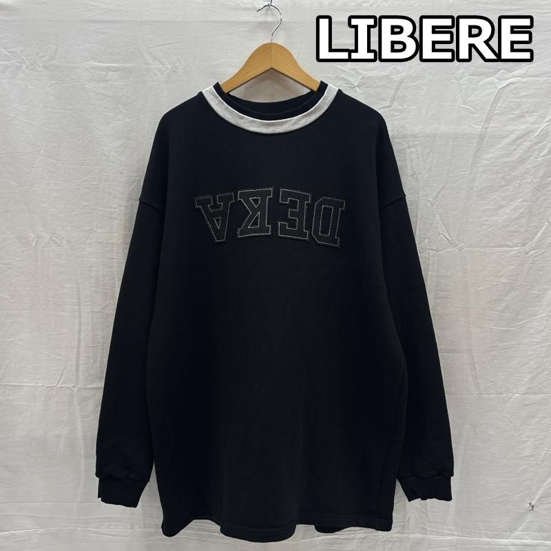 古着 USED トレーナー 長袖 LIBERE リベーレ DEKA ロゴ スウェット トレーナー 長袖 オーバーサイズ S 黒 / ブラック / black メンズ USED 古着 中古 50169902