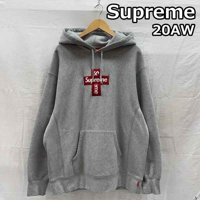 シュプリーム Supreme パーカー 長袖 20AW Cross Box Logo Hooded Sweatshirt クロス ボックスロゴ フーディ スウェット パーカー L 灰 / グレー / gray メンズ USED 古着 中古 50169903