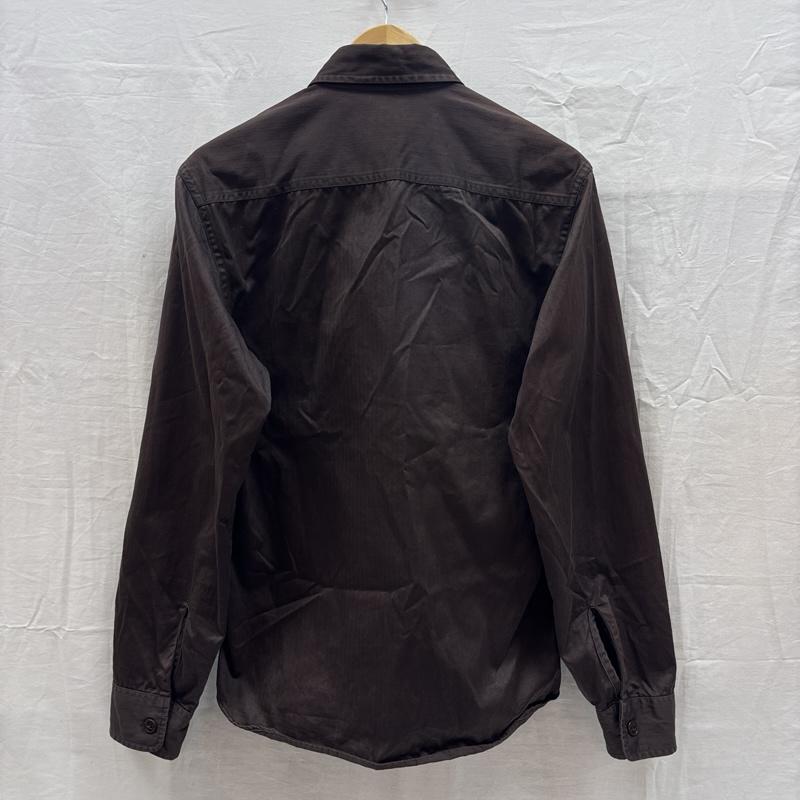 テンダーロイン TENDERLOIN シャツ、ブラウス 長袖 ヘリンボーン ワーク シャツ 長袖 猫目ボタン S 茶 / ブラウン / brown メンズ USED 古着 中古 50169906