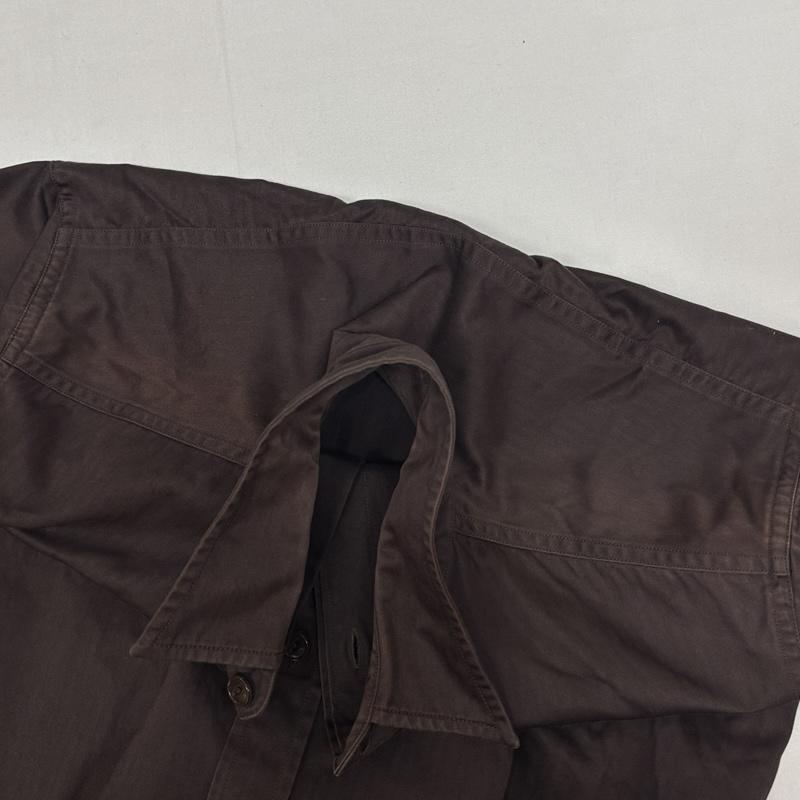 テンダーロイン TENDERLOIN シャツ、ブラウス 長袖 ヘリンボーン ワーク シャツ 長袖 猫目ボタン S 茶 / ブラウン / brown メンズ USED 古着 中古 50169906
