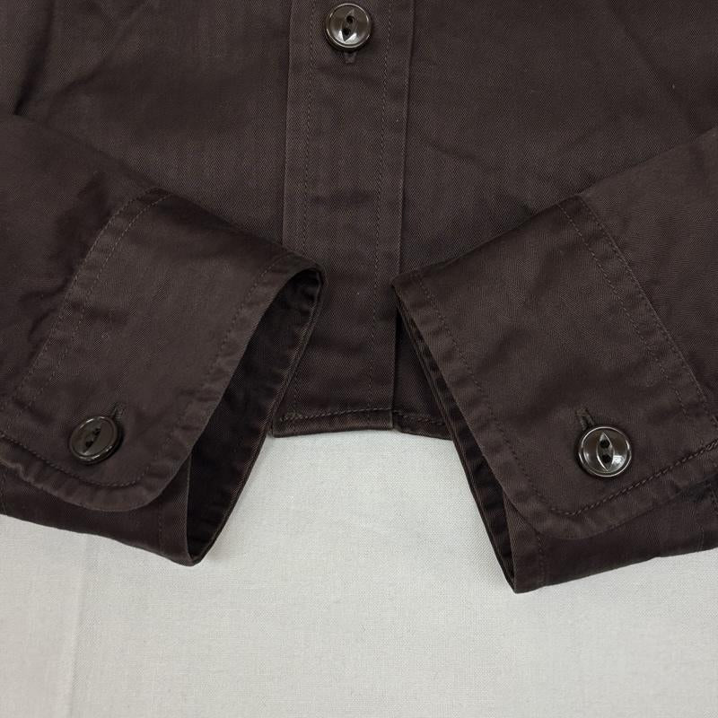 テンダーロイン TENDERLOIN シャツ、ブラウス 長袖 ヘリンボーン ワーク シャツ 長袖 猫目ボタン S 茶 / ブラウン / brown メンズ USED 古着 中古 50169906