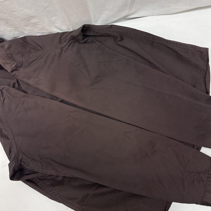 テンダーロイン TENDERLOIN シャツ、ブラウス 長袖 ヘリンボーン ワーク シャツ 長袖 猫目ボタン S 茶 / ブラウン / brown メンズ USED 古着 中古 50169906