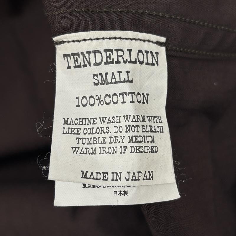 テンダーロイン TENDERLOIN シャツ、ブラウス 長袖 ヘリンボーン ワーク シャツ 長袖 猫目ボタン S 茶 / ブラウン / brown メンズ USED 古着 中古 50169906