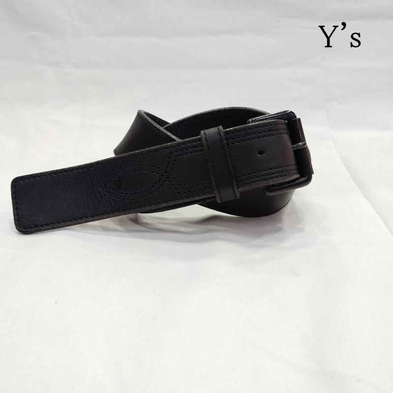 ワイズ Y s ベルト・バックル ベルト ステッチ デザイン レザーベルト - 黒 / ブラック / black レディース USED 古着 中古 50169916