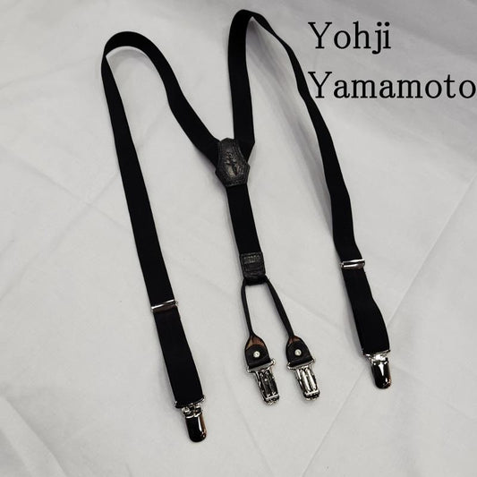 ヨウジヤマモト Yohji Yamamoto ファッション小物 サスペンダー ゴム式 ロゴ エンボス サスペンダー - 黒 / ブラック / black メンズ USED 古着 中古 50169919