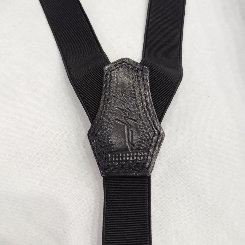 ヨウジヤマモト Yohji Yamamoto ファッション小物 サスペンダー ゴム式 ロゴ エンボス サスペンダー - 黒 / ブラック / black メンズ USED 古着 中古 50169919