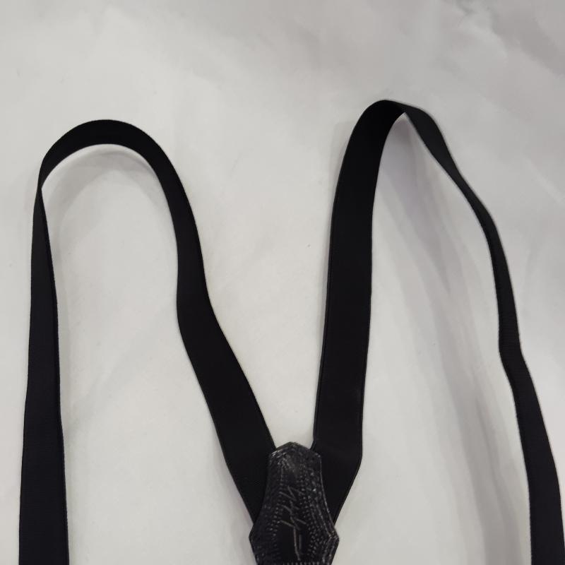 ヨウジヤマモト Yohji Yamamoto ファッション小物 サスペンダー ゴム式 ロゴ エンボス サスペンダー - 黒 / ブラック / black メンズ USED 古着 中古 50169919