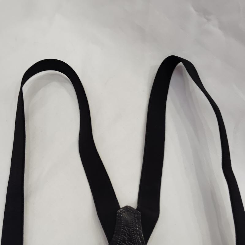 ヨウジヤマモト Yohji Yamamoto ファッション小物 サスペンダー ゴム式 ロゴ エンボス サスペンダー - 黒 / ブラック / black メンズ USED 古着 中古 50169919