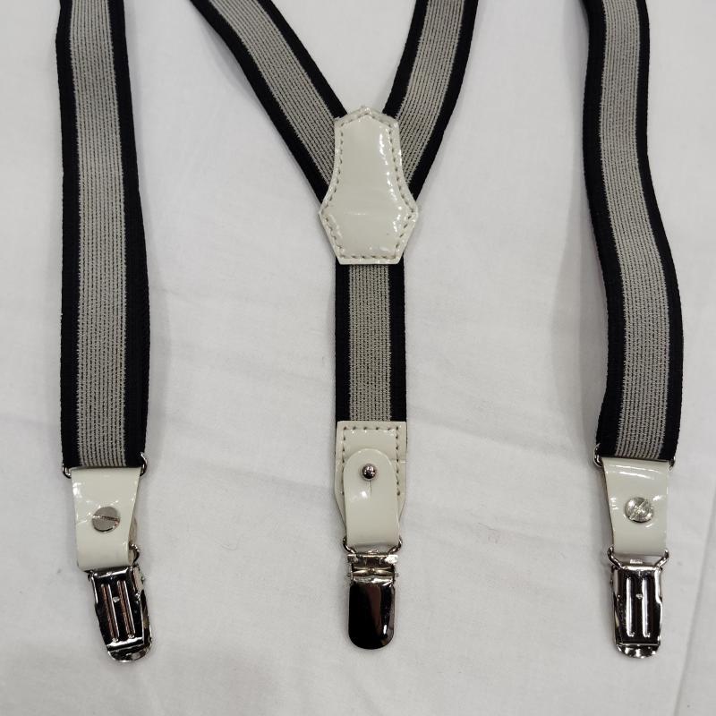 ワイズ Y s ファッション小物 サスペンダー ゴム式 ロゴエンボス サスペンダー - 白 / ホワイト / white X 黒 / ブラック / black メンズ USED 古着 中古 50169920